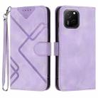 For Huawei Maimang A20 Line Pattern Skin Feel Leather Phone Case(Light Purple) - 1