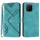 For Huawei Maimang A20 Line Pattern Skin Feel Leather Phone Case(Light Blue) - 1