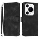 For Huawei Pura 70 Pro/70 Pro+ Line Pattern Skin Feel Leather Phone Case(Black) - 1