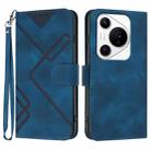 For Huawei Pura 70 Pro/70 Pro+ Line Pattern Skin Feel Leather Phone Case(Royal Blue) - 1