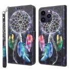 For iPhone 15 Pro Max 3D Painted Leather Phone Case(Colorful Dreamcatcher) - 1