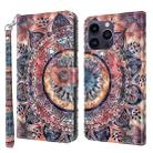 For iPhone 15 Pro Max 3D Painted Leather Phone Case(Colorful Mandala) - 1