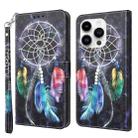 For iPhone 15 Pro 3D Painted Leather Phone Case(Colorful Dreamcatcher) - 1
