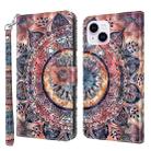 For iPhone 15 Plus 3D Painted Leather Phone Case(Colorful Mandala) - 1