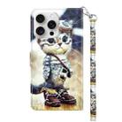 For iPhone 16 Pro Max 3D Painted Leather Phone Case(Naughty Cat) - 3