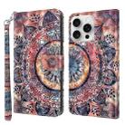 For iPhone 16 Pro Max 3D Painted Leather Phone Case(Colorful Mandala) - 1