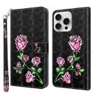 For iPhone 16 Pro 3D Painted Leather Phone Case(Rose) - 1