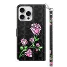 For iPhone 16 Pro 3D Painted Leather Phone Case(Rose) - 3