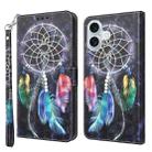 For iPhone 16 Plus 3D Painted Leather Phone Case(Colorful Dreamcatcher) - 1