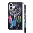 For iPhone 16 Plus 3D Painted Leather Phone Case(Colorful Dreamcatcher) - 3