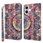 For iPhone 16 Plus 3D Painted Leather Phone Case(Colorful Mandala) - 1