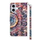 For iPhone 16 Plus 3D Painted Leather Phone Case(Colorful Mandala) - 3