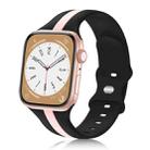 For Apple Watch Ultra 49mm Contrast Dual Color Silicone Watch Band(Black Pink) - 1