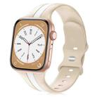 For Apple Watch 8 41mm Contrast Dual Color Silicone Watch Band(Walnut White) - 1
