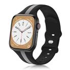 For Apple Watch 8 45mm Contrast Dual Color Silicone Watch Band(Black Grey) - 1