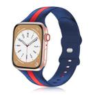 For Apple Watch 8 45mm Contrast Dual Color Silicone Watch Band(Blue Red) - 1