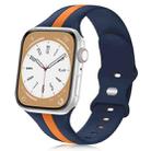 For Apple Watch 8 45mm Contrast Dual Color Silicone Watch Band(Orange Blue) - 1