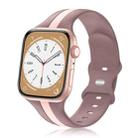 For Apple Watch SE 2022 44mm Contrast Dual Color Silicone Watch Band(Purple Pink) - 1