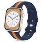 For Apple Watch SE 44mm Contrast Dual Color Silicone Watch Band(Orange Blue) - 1