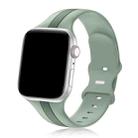 For Apple Watch 6 40mm Contrast Dual Color Silicone Watch Band(Hawthorn Green) - 1