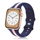 For Apple Watch 6 44mm Contrast Dual Color Silicone Watch Band(Blue Pink) - 1