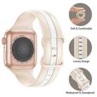 For Apple Watch 5 44mm Contrast Dual Color Silicone Watch Band(Walnut White) - 3