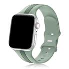 For Apple Watch 42mm Contrast Dual Color Silicone Watch Band(Hawthorn Green) - 1
