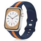 For Apple Watch 42mm Contrast Dual Color Silicone Watch Band(Orange Blue) - 1