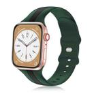 For Apple Watch Series 9 41mm Contrast Dual Color Silicone Watch Band(Army Green Black) - 1