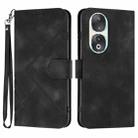 For Honor 90 Line Pattern Skin Feel Leather Phone Case(Black) - 1