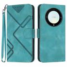 For Honor X40 5G Line Pattern Skin Feel Leather Phone Case(Light Blue) - 1