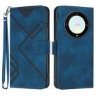 For Honor X40 5G Line Pattern Skin Feel Leather Phone Case(Royal Blue) - 1