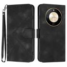 For Honor X50 Line Pattern Skin Feel Leather Phone Case(Black) - 1