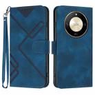 For Honor X50 Line Pattern Skin Feel Leather Phone Case(Royal Blue) - 1