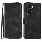 For Honor X50i Line Pattern Skin Feel Leather Phone Case(Black) - 1