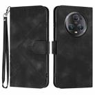 For Honor Magic5 Pro Line Pattern Skin Feel Leather Phone Case(Black) - 1