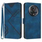 For Honor Magic5 Pro Line Pattern Skin Feel Leather Phone Case(Royal Blue) - 1