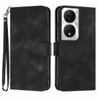 For Honor X7b Line Pattern Skin Feel Leather Phone Case(Black) - 1