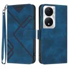 For Honor X7b Line Pattern Skin Feel Leather Phone Case(Royal Blue) - 1