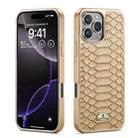 For iPhone 16 Pro Max Fierre Shann Python Texture Electroplating PU Phone Case(White) - 1