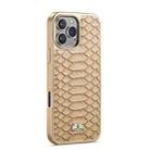 For iPhone 16 Pro Max Fierre Shann Python Texture Electroplating PU Phone Case(White) - 3