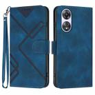 For OPPO A58 Line Pattern Skin Feel Leather Phone Case(Royal Blue) - 1