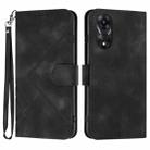 For OPPO A78 Line Pattern Skin Feel Leather Phone Case(Black) - 1