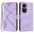 For OPPO Reno10 5G / Reno10 Pro 5G Global Line Pattern Skin Feel Leather Phone Case(Light Purple) - 1