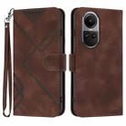 For OPPO Reno10 5G / Reno10 Pro 5G Global Line Pattern Skin Feel Leather Phone Case(Coffee) - 1