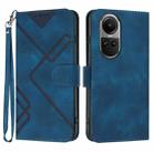 For OPPO Reno10 5G / Reno10 Pro 5G Global Line Pattern Skin Feel Leather Phone Case(Royal Blue) - 1