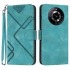 For Realme 11 Pro Line Pattern Skin Feel Leather Phone Case(Light Blue) - 1