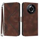 For Realme 11 Pro Line Pattern Skin Feel Leather Phone Case(Coffee) - 1