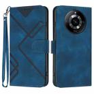 For Realme 11 Pro Line Pattern Skin Feel Leather Phone Case(Royal Blue) - 1