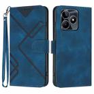 For Realme C53 Line Pattern Skin Feel Leather Phone Case(Royal Blue) - 1